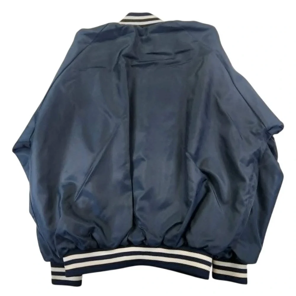 K1 Sportswear Vintage Satin Bomber Jacket Navy Blue‎ Mens XL Pullover USA Made